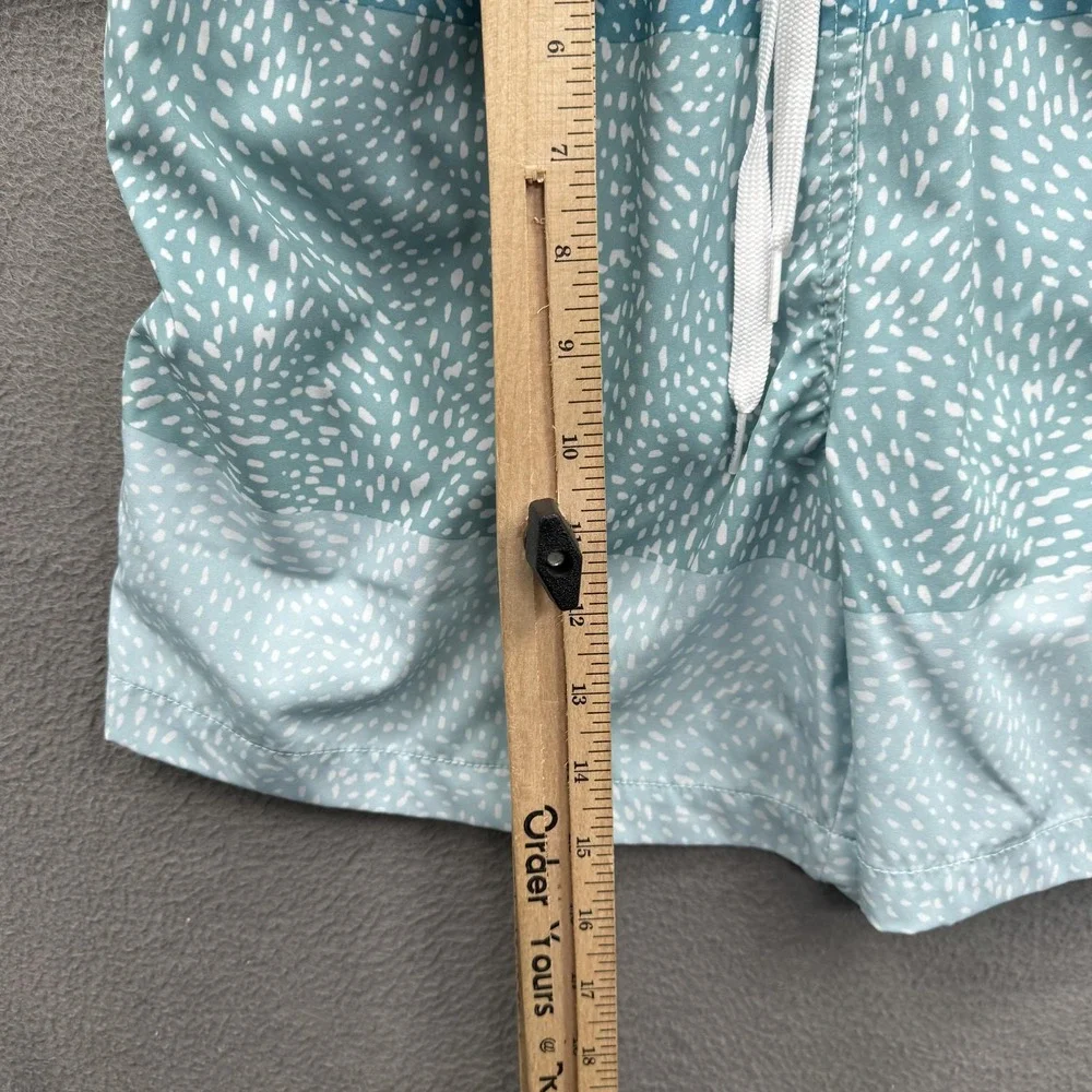 Chubbies Swim Trunks Mens Medium Blue Teal Spotted 5.5 Inseam Lined Stretch